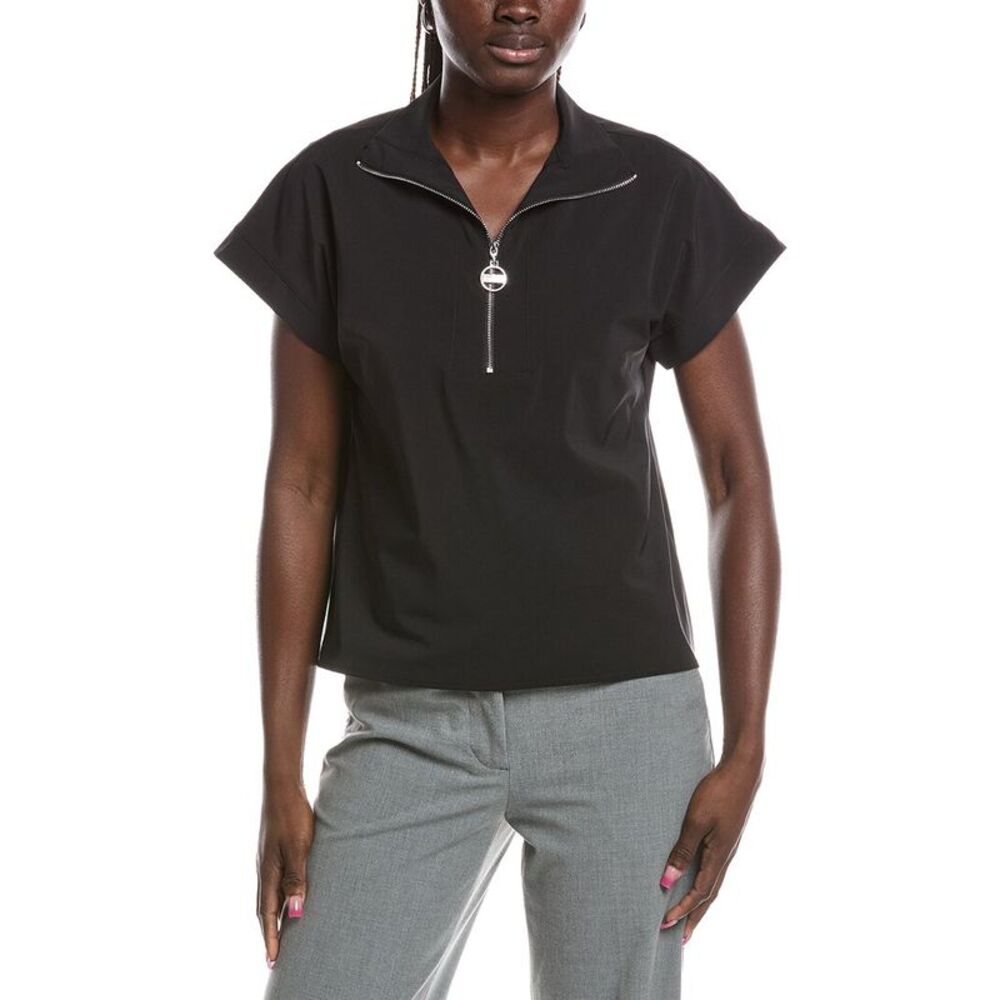 Joseph Ribkoff Womens  Quarter Zip Blouse, Black